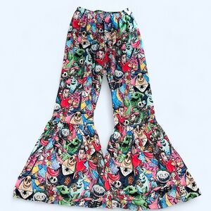 Jack Skeleton Girl Fun Print Flared Pants